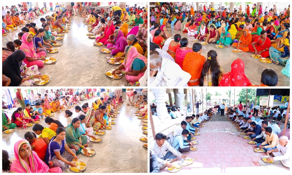 Kute Group Foundation arranged meal for devotees at Mahadev Temple in Sambhaji Nagar