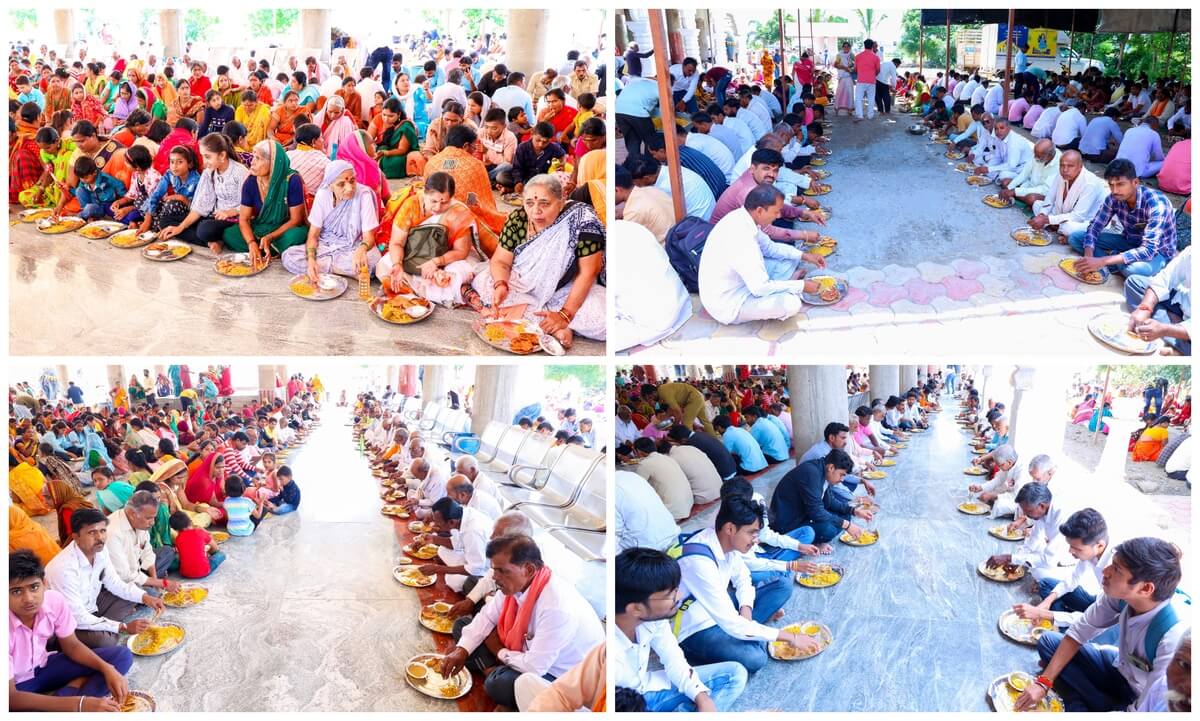distribution of meal at Mahadev Temple by Kute Group Foundation