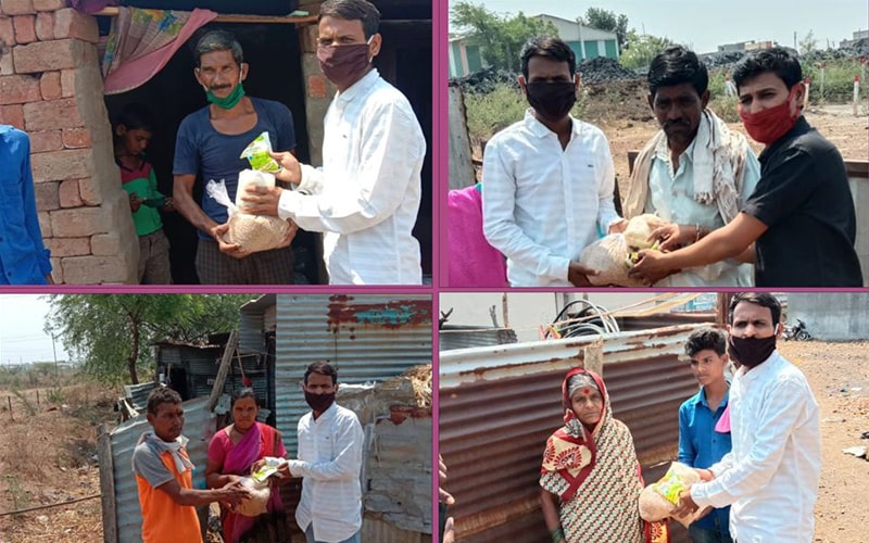kute group foundation distributed food grains to needy people
