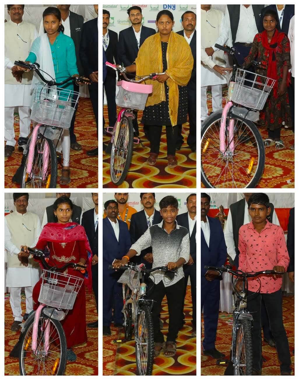 Kute Group Foundation distributing bycycles in Beed