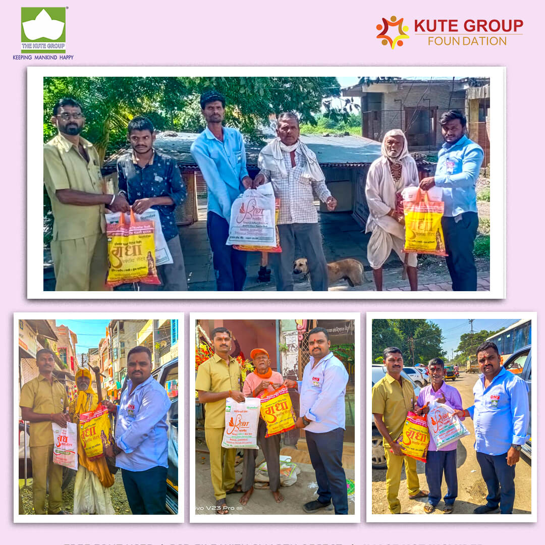 Kute Group Foundation distributing clothes on diwali